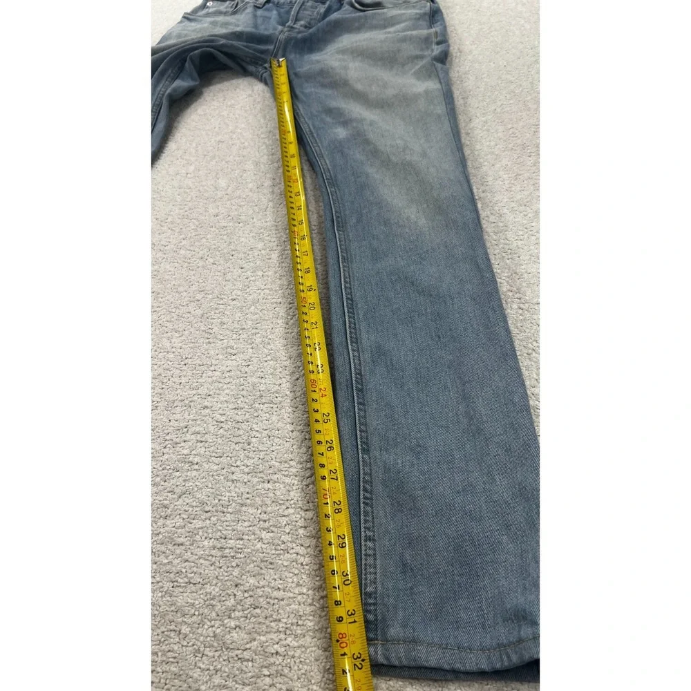 Hudson Jeans Mens 30x32 Light Wash  Selvedge Denim Stretch Straight Leg